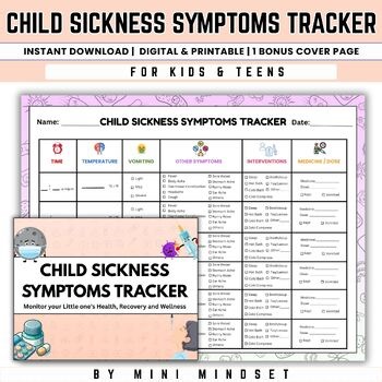 Child Sickness Symptom Tracker | Kids Health Log Sheet | Printable Illness Track