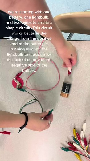Simple two wires, one battery, one bulb circuit