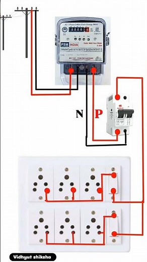 Single-phase domestic wiring connection explained step by step in