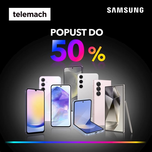 Samsung mobiteli čekaju te uz do -50% popusta - naša web rasprodaja u punom jeku! Ne propusti priliku za upgrade s novim uređajem. 📱 | Telemach Hrvatska