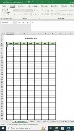 Comment créer un calendrier automatique avec Excel