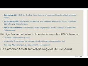 Validieren Sie Ihr SQL-Schema: Ein Leitfaden für effektiven Vergleich und Validierung