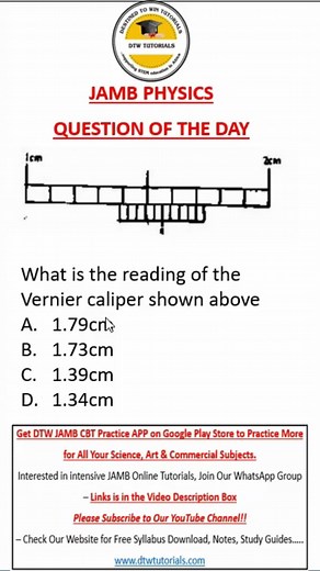 How to Read Vernier Caliper - JAMB Physics Question