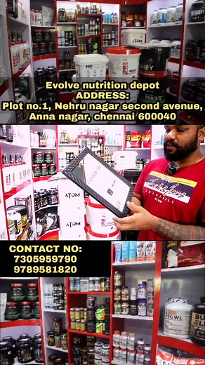 1.8K views · 13 reactions | SHOP DETAILS Evolve nutrition depot ADDRESS: Plot no.1, Nehru nagar second avenue, Anna nagar, chennai 600040 CONTACT NO: 7305959790 , 9789581820 MAP LOCATION:https://goo.gl/maps/D84G2a5UxtbU3Vgb7 | Rani's Vlogs | Facebook