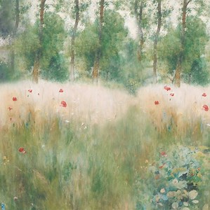 This lush pattern called Midsommar is based on three iconic paintings signed by the famous artist Carl Larsson. Discover it and seven other wallpapers inspired by Karin and Carl Larsson's art and wonderful home Lilla Hyttnäs in Sundborn, Dalarna 💚 https://t.rw.nu/karin-carl | Rebel Walls