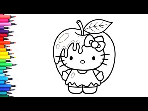 Apple Hello Kitty Drawing, Painting & Colouring for Kids and Toddlers_ Child Art | Hello Kitty