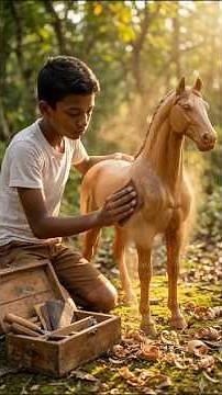 Incredible Indian Boy Crafts Giant Wooden Horse | Amazing Traditional Art in Action