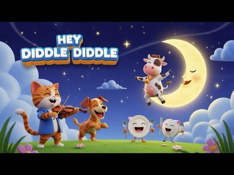Hey Diddle Diddle 🐄🐱 | Classic Nursery Rhyme Song for Kids | Fun Kids Animation