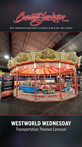 Truly extraordinary! This magnificent full-size transportation-themed carousel, manufactured by Wilhelm Hennecke of Germany in 1962, was beautifully constructed with 23 hand-built transportation-related vehicles, including a Mercedes-Benz fire truck with hand-carved fireman on a ladder. Watch the video to find out how much this outstanding collectible sold for at the 2019 Scottsdale Auction. Watch the full clip on YouTube: https://youtu.be/4M6SJYjnMHE | Barrett-Jackson