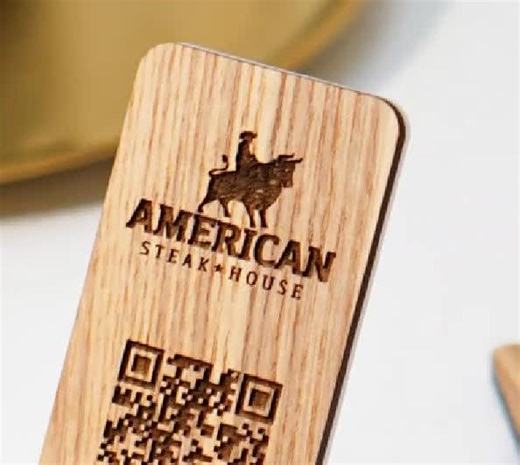 Personalized Wooden QR Code Menu Stand With Engraved Logo - Etsy UK