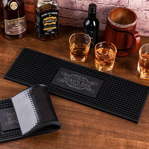 Personalized Bar Mat With Custom Text or Logo | Non Slip Silicone Countertop Bar Mat | Custom Coffee Bar Decor - Etsy