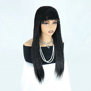 11×4 Micro Twist Braided Lace Front Wig with Stylish Bangs – 22