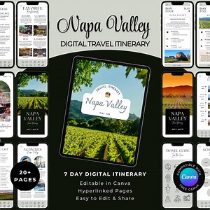 Napa Valley Travel Itinerary: Wine Tour Planner, Girls Trip, Honeymoon, Romantic Getaway (digital Template) - Etsy
