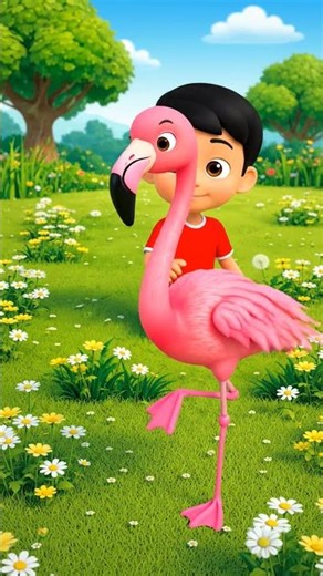 Learn the Flamingo 🦩 | Colorful Animal Cartoon for Kids
