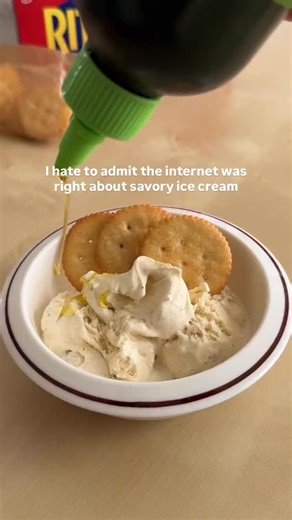 I guess savory ice cream deserves the hype 🙄 comment 🍨 if you would give it a chance | Ritz Crackers