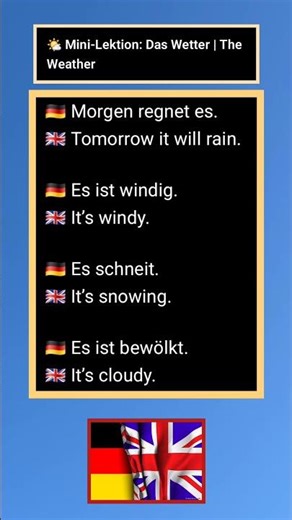 🇩🇪🇬🇧 Mini Lesson: The Weather (Das Wetter)