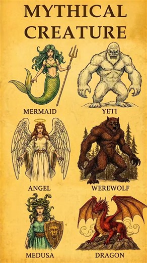 Mythical Creatures Explained 🐉 #myth #edit