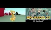 Mix of 2 videos from youtube : applejack farts on applebloom