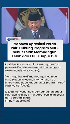 Prabowo Reveals Polri's Contribution to the MBG Program, Over 1,000 Kitchens Established