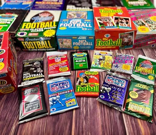 100 Card Lot Old Vintage Football Cards in Unopened Packs From Wax Box, 1989-93 - Etsy