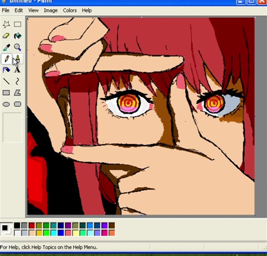 Speedpaint Tutorial: Chainsaw Man Art in MS Paint