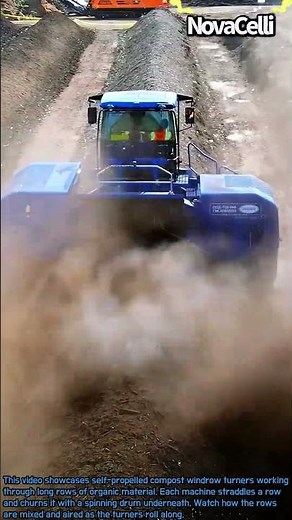 Giant Compost Turners at Work #worker #process #compost #machinery #recycling