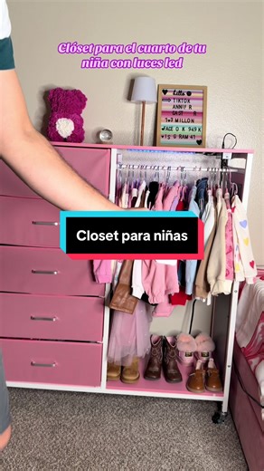 Clóset para Niñas con Luces LED y Colores Disponibles