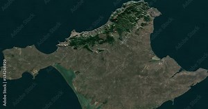Crimea map from north to south with 3d relief 4K satellite ground top height