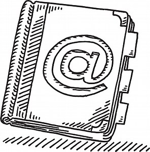 Symbole de dessin carnet d'adresses e-mail