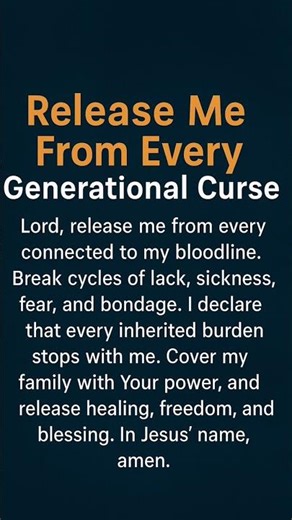 Break Generational Curses Off My Life | Short Prayer #jesus #prayer #prayerforfreedom
