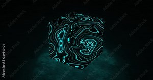 Wellen und Linien in abstrakter Form, 3D / 4K Animation, neonfarbig und ineinanderfließende Farben