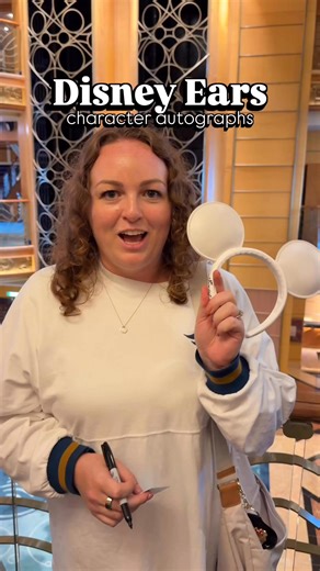 out with the autograph books, we had the Disney characters sign our ears! 🤩 What do you think of them? ✍🏻✨ Stitch was my favourite interaction! 💙 Next time I’d like to do a frame. 💞 Ears were from Disney Store UK Sharpie pens! #disneycruise #disneyautographs #disneycharactermeet #disneyhack | Brogan Tate