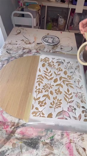 I made this Mylar stencil using my glowforge. You can use a Mylar stencil multiple times (only works for some patterns) This floral ribbon from hobby lobby is one of my favorites! It’s so pretty! I sell the SVG files, if you want to DIY this set | Painted by Mandy