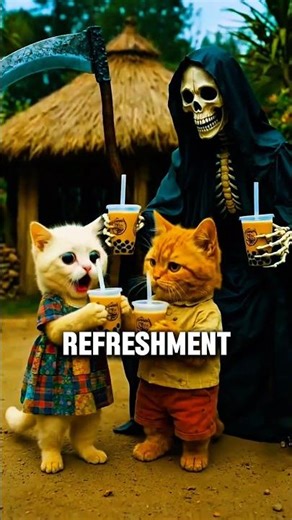 Something is Strange in This Cat Story 🤑 #FunnyCats #CutePets #GrimReaper #BobaTea #StoryTime