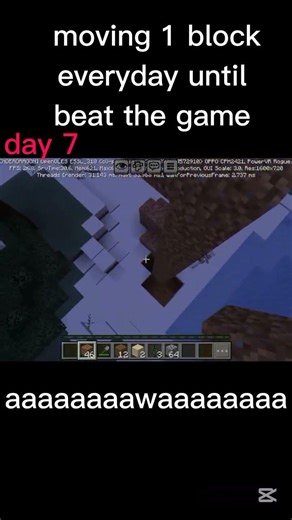 moving 1 block every day until beat the game #challenge #minecraft #buildchallenge