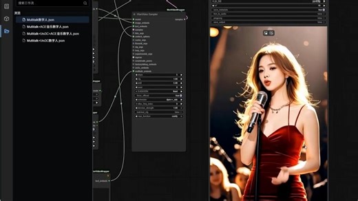 最强音乐数字人！Multitalk Uni3C ACE ComfyUI整合包！数字人 音乐数字人，支持50卡！解压即用！