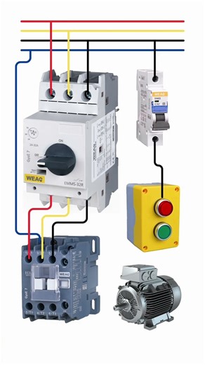 Building aMotor Circuit:Motor protection circuit breaker Contactor,Control Box Combinations.#shorts