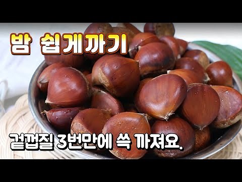 생밤 껍질 쉽게 까는 법 생밤까기 요령 생밤보관법 깐밤보관