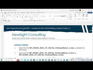 Excel Module 5-8 Sam Capstone Project A full Project | Excel 365/2021 & 365 NewSight Consulting