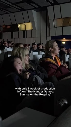 The Hunger Games: Sunrise on the Reaping on Instagram: "The cast of The Hunger Games: Sunrise on the Reaping watching and reacting to their first teaser trailer of the movie together in Berlin!!!!! So cool that they got to see it together for the first time 🫶 featuring Joseph Zada (Haymitch Abernathy), McKenna Grace (Maysilee Donner), Ben Wang (Wyatt Callow), Iona Bell (Lou Lou), Lili Taylor (Mags Flanagan), & probably more behind them in the theater!!!! So cool 💜💜💜 Who else hopes we eventua