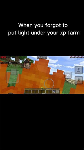 When you forgot to put lights under your xp farm #shorts #minecraft #gaming #trending