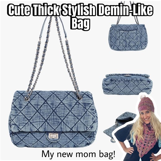 Watch Quilted Denim Tote Bag For Women Large on Amazon Live