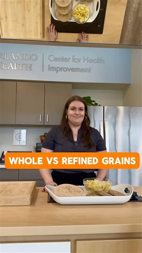 1.5K views · 11 reactions | September is #WholeGrainsMonth, and registered dietitian Sara Riehm is here to explain the difference between whole VS refined grains, and why whole grains are so important for our health.  #OrlandoHealth | Orlando Health | Facebook