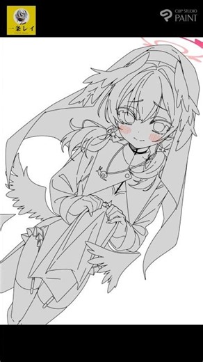 [Line Art Making] Blue Archive Sister Koharu Shimoe #IllustrationMaking #clipstudiopaint #drawing...