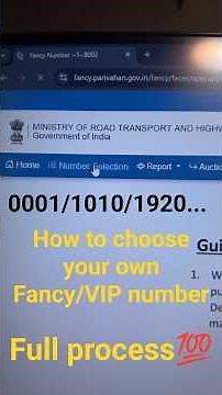 How to Book Fancy Number from Parivahan Website | Step-by-Step | 100% Online