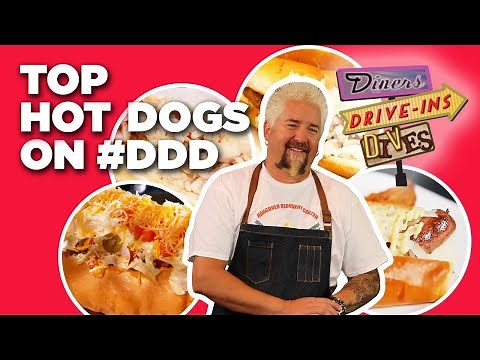 Top 5 Most-INSANE Hot Dogs Guy Fieri Has Tried on Diners, Drive-Ins and Dives | Food Network