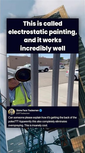 This is called electrostatic painting, and it works incredibly well