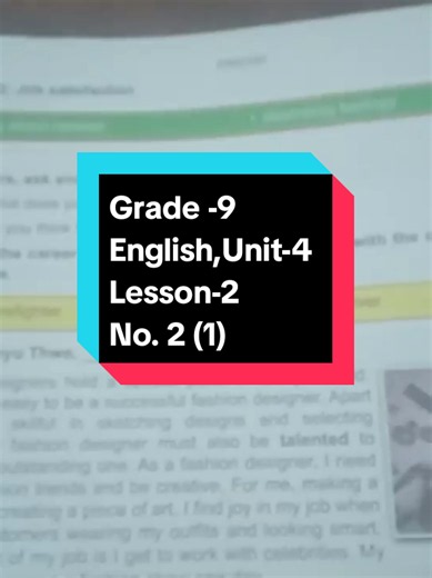 Grade -9 English,Unit-4 Lesson-2 No. 2 (1) #creatorsearchinsights #fyp #edutok #grade9 #english