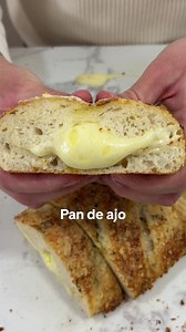 Pan de ajo relleno de queso — receta casera fácil