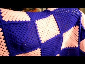 Granny square crocheted blanket
